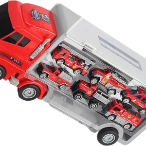 Toy Fire Truck Carrier Set