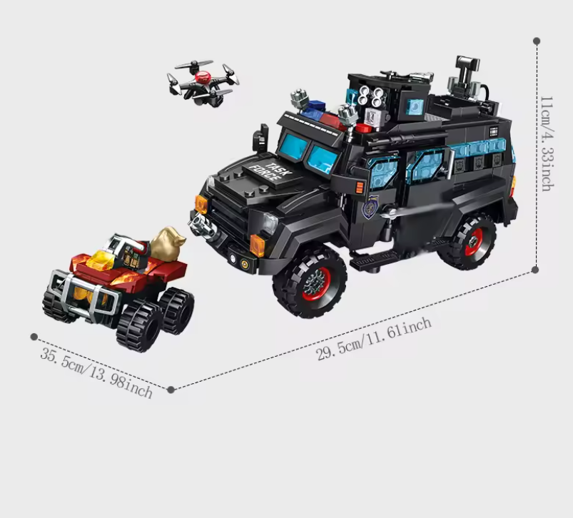 Građevinski Set Specijalnih SWAT policijskih vozila - Image 3