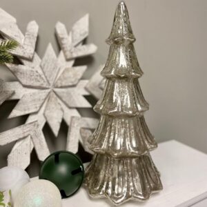 Haute Decor 14-inčni osvetljeni božićni bor od mercury stakla